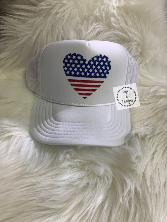 Heart Flag Trucker Hat