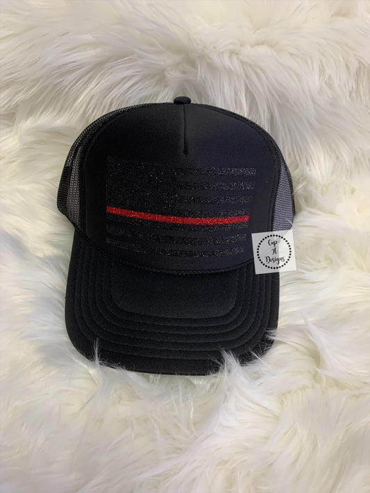 Thin Red Line Flag Trucker Hat