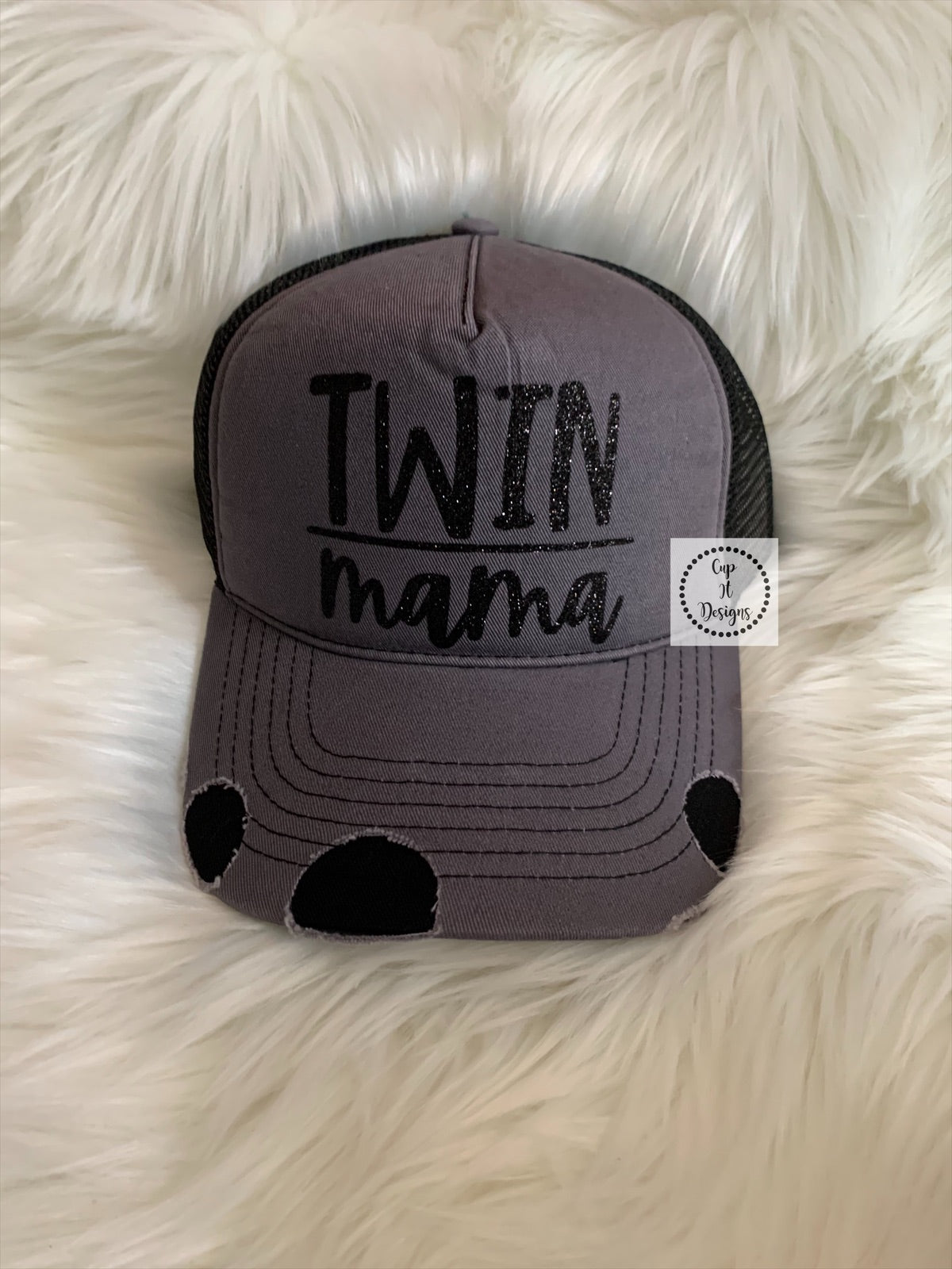 Distressed "Twin Mama" Trucker Hat