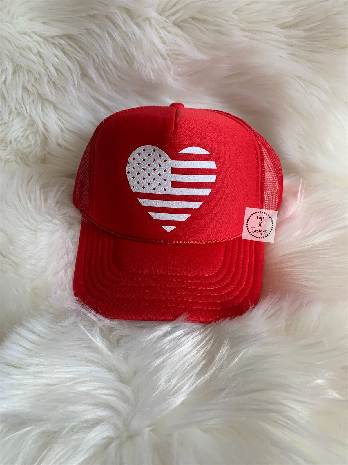 Red Heart Flag Trucker Hat