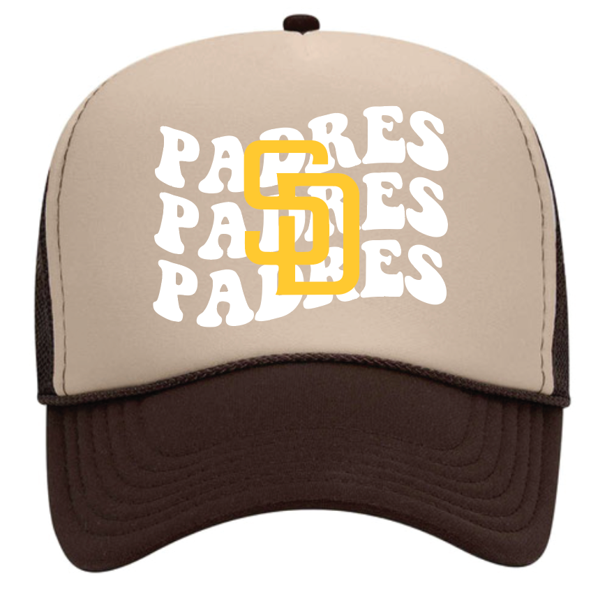 SD Padres Stacked Trucker Hat