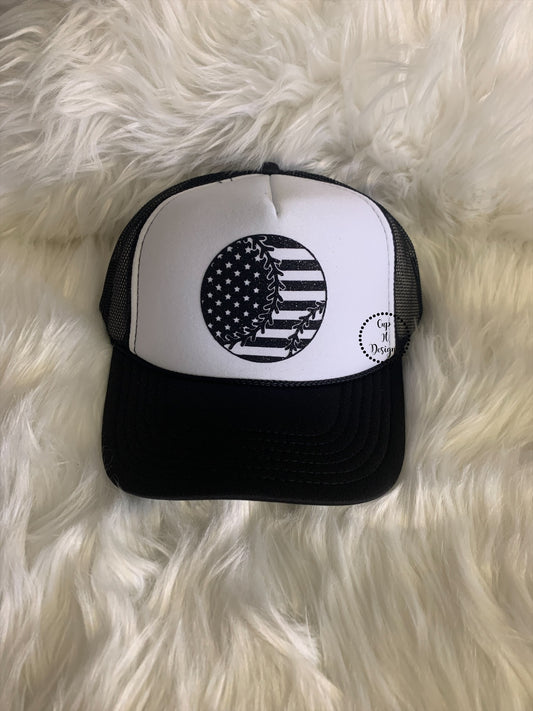 Baseball Flag Trucker Hat