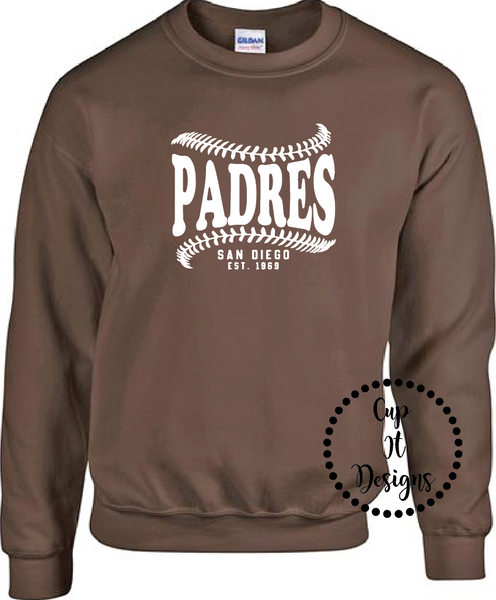 Official San Diego Padres Est 1969 Vintage Baseball Crewneck Sweatshirt, by Teeindyus