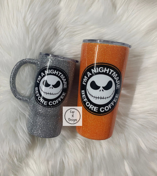 Nightmare Before Coffee Epoxy Tumbler