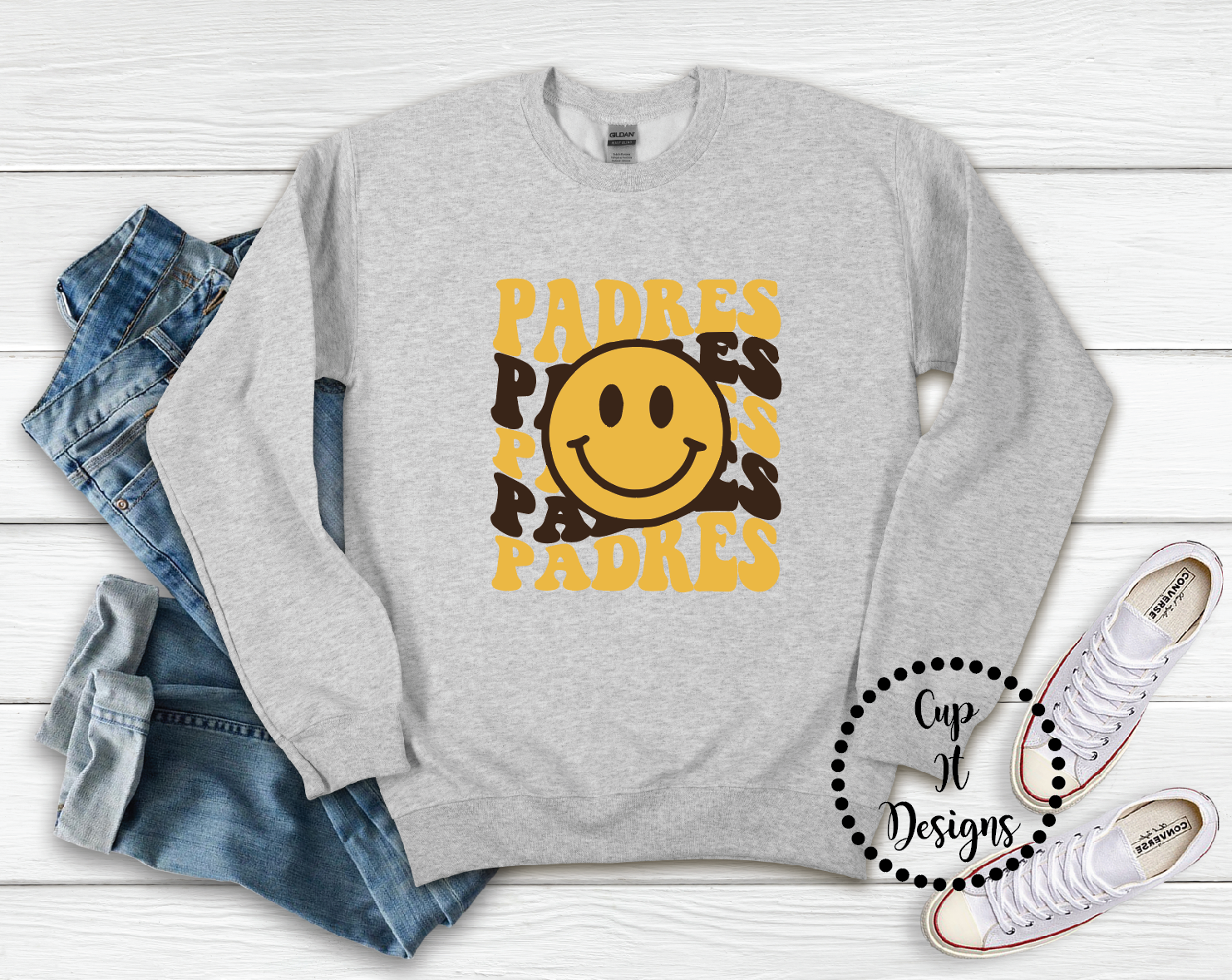 Padres Smiley Crewneck – CupItDesigns