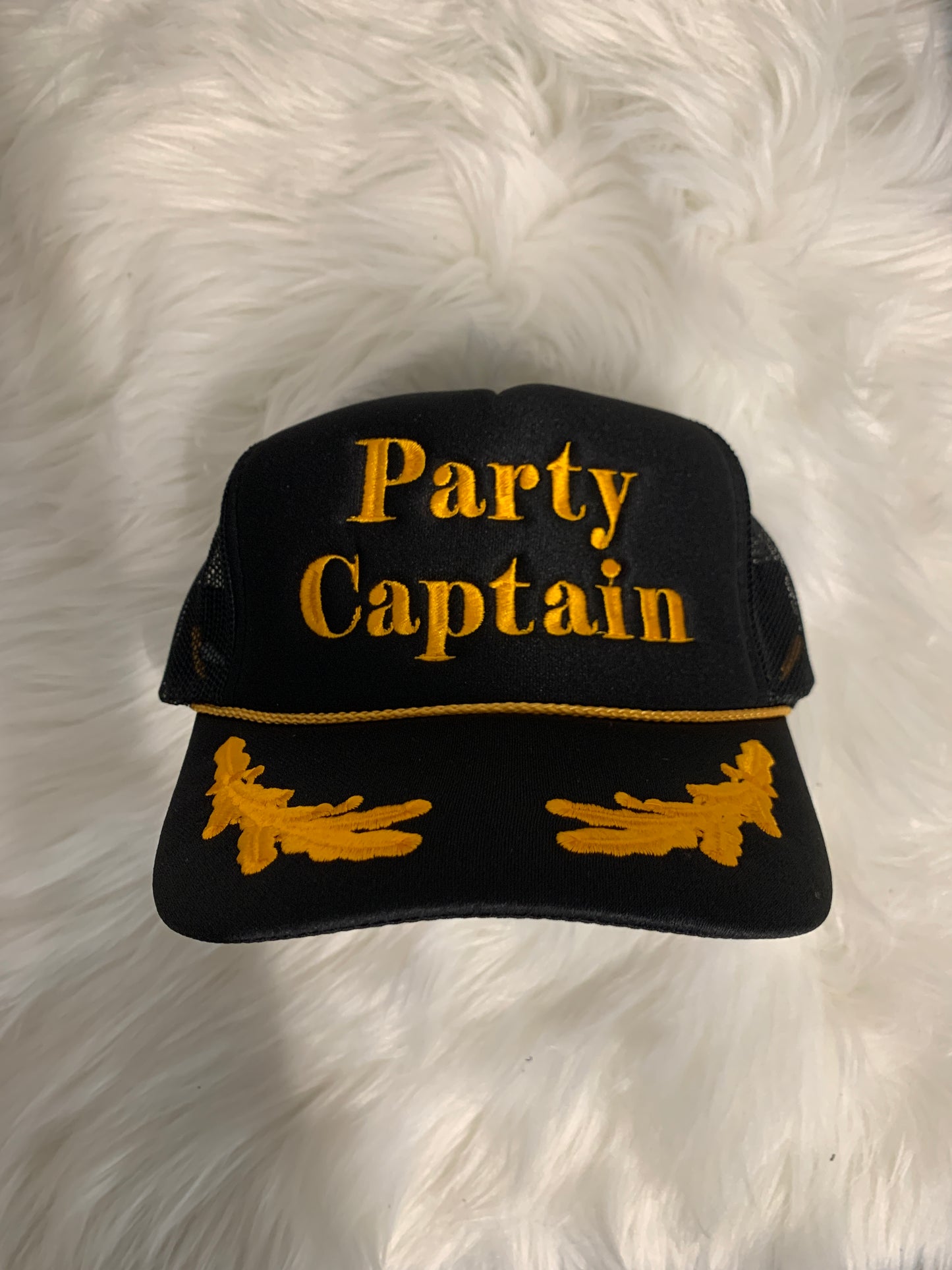 Party Captain Embroidered Trucker Hat